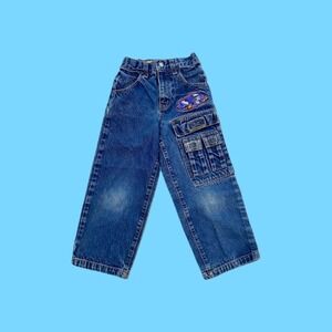 Vintage Hot Wheels Cargo Jeans, 1990s Mattel Denim Pants, Size 6